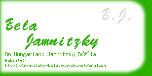 bela jamnitzky business card